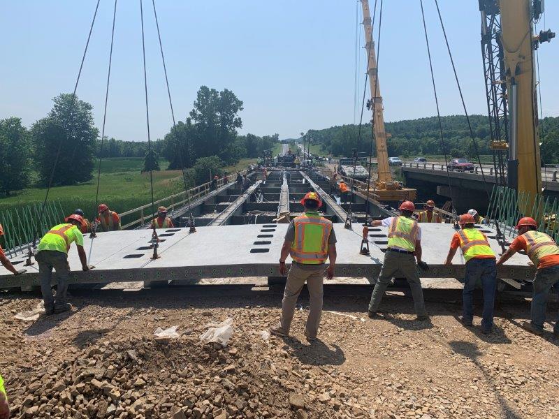 AccelBridge precast deck system in Colchester