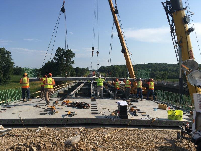 AccelBridge™ construction with cranes