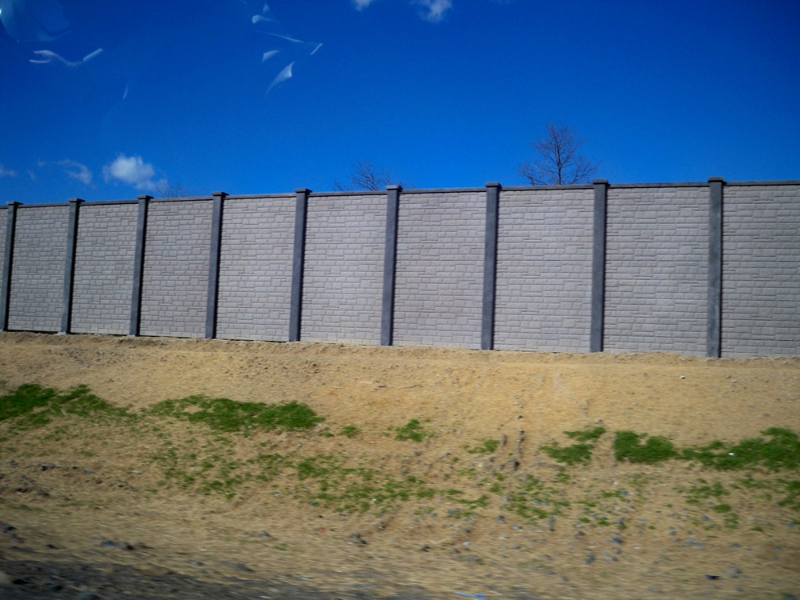 Noise Barrier Wall in distance