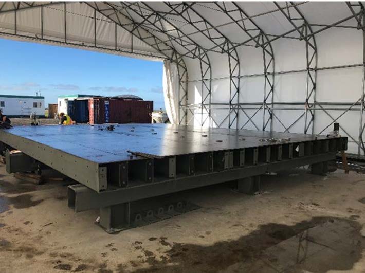 airfield pavement repair fabrication yard casting bed table