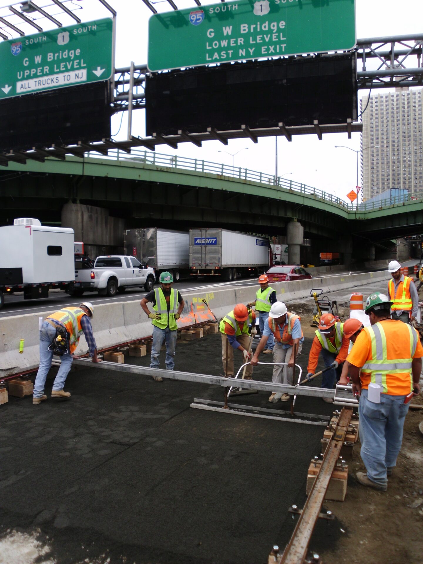 Overnight installation of precast concrete pavement panels
